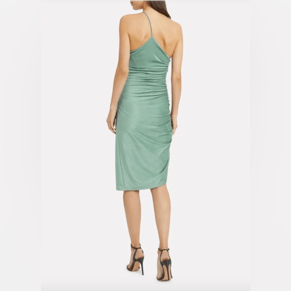 NWT Ronny Kobo XS Sage Zarma Ruched One-Shoulder Midi Dress - Picture 4 of 15